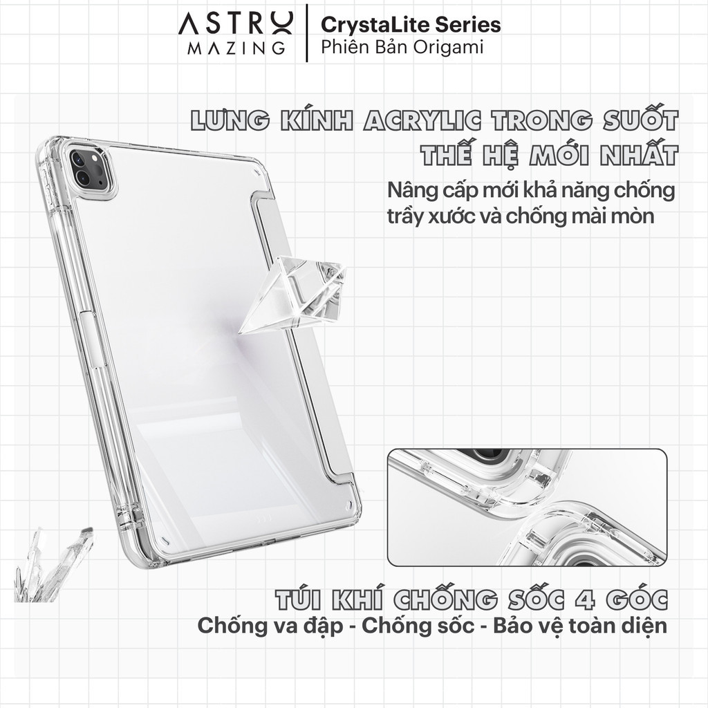 Ảnh Bao da iPad CrystaLite Origami AstroMazing - Case cho iPad Pro Air 4 5 6 Pro 11 1