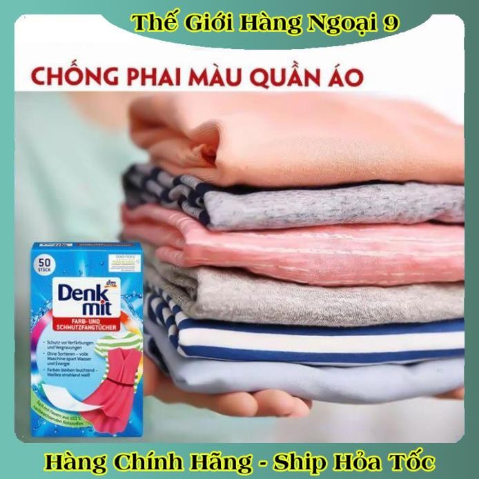 Giấy tẩy trắng quần áo, bột tẩy trắng, bánh xà phòng cổ áo và giáy chống phai màu Denkmit  của Đức