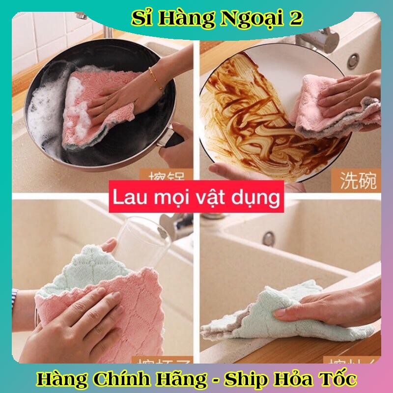 [1 CHIẾC] Khăn Lau Bếp 2 Mặt Đa Năng Dày Dặn Siêu Thấm - Lau Bát Đĩa, Bàn Ghế