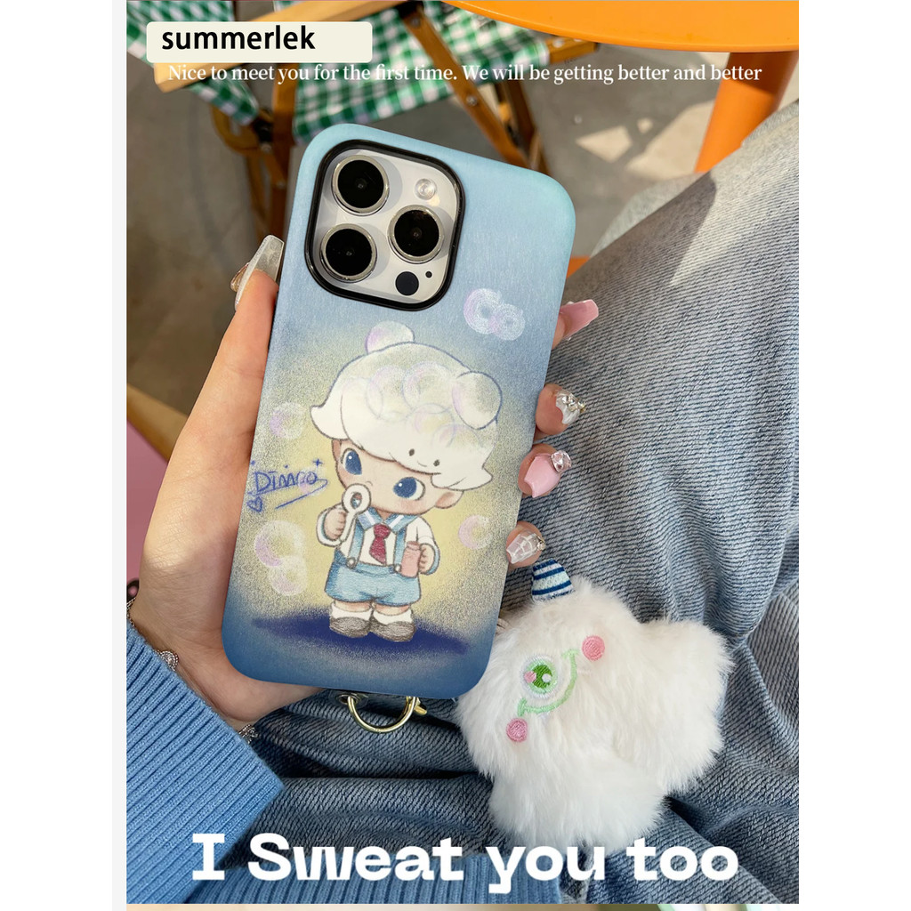 Pop MART dễ thương bút chì màu giả tưởng thổi bong bóng DIMOO Ốp điện thoại cho iPhone15ProMax 14Pro 13 12 XSMAX 13mini 8PLUS 2 ❈ Vỏ tpu và pc bóng