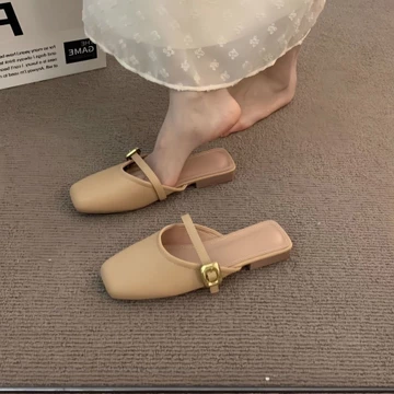 Dép Nữ 2025 La Mã Baotou Sandal Nữ Phong Cách Mới Phiên Bản Hàn Quốc Đế Mềm Mũi Tròn Thoáng Khí Dép Nữ