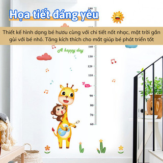 Sticker Dán Tường Bunnies House – Hình Hươu Cao Cổ Đáng Yêu, Trang Trí Phòng Bé, Màu Sắc Sinh Động