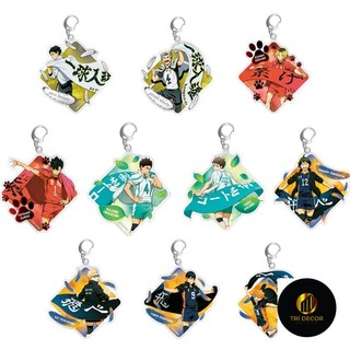 Haikyuu Lông Móc Khóa Túi Acrylic Mặt Dây Chuyền Móc Khóa Hoạt Hình Nhật Bản Móc Chìa Khóa Lưu Niệm