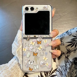 Hoa Họa Tiết Hoa Trong Suốt Vỏ Điện Thoại Cho Samsung Galaxy Z Flip 6 Flip 5 Flip 4 Flip 3 5G Cứng PC Gấp Dành Cho Samsung Z Flip6 Flip5 Flip4 Flip3