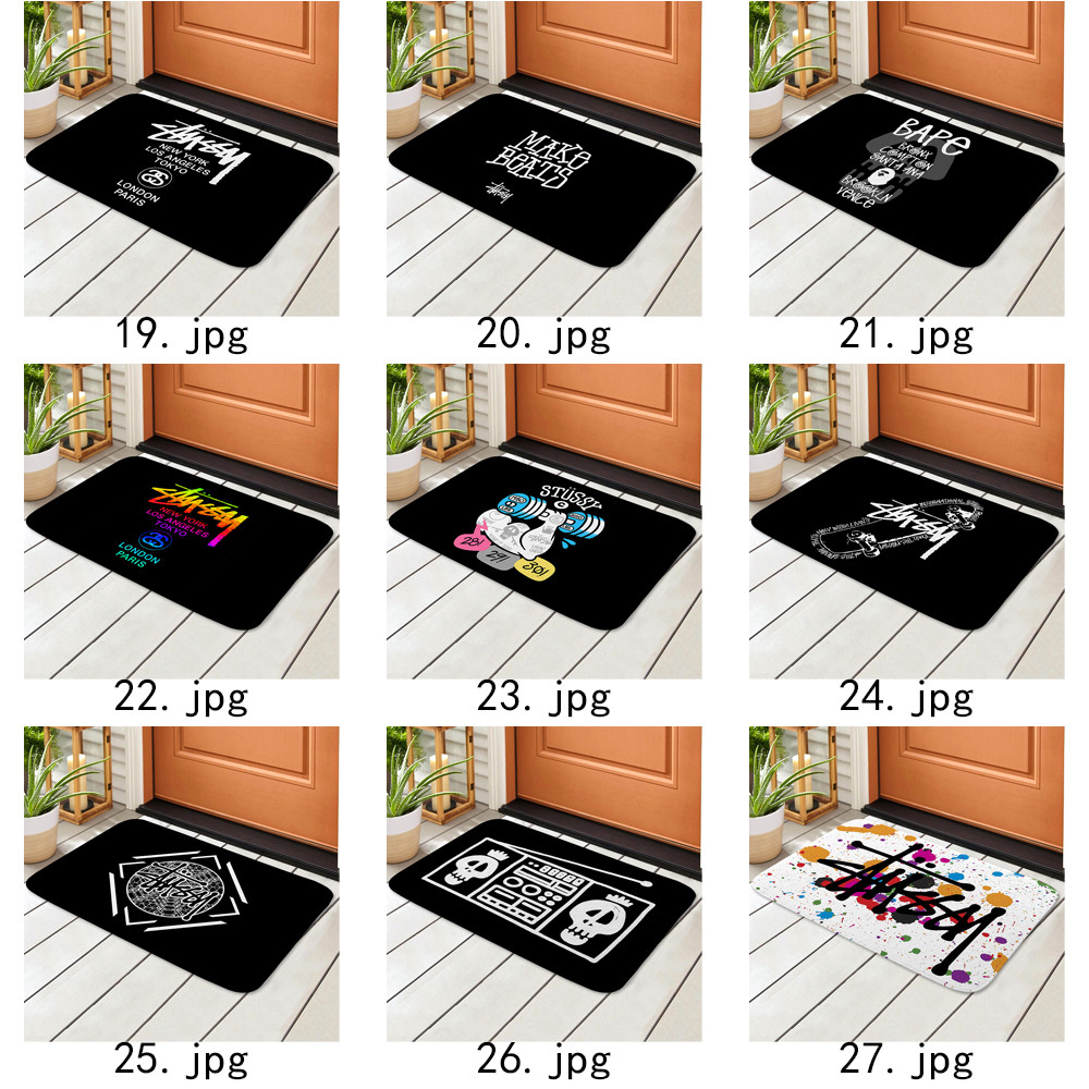 Thảm cửa Art Stussy Logo Thảm chống trượt Tấm lót phòng tắm Tắm Thảm chống trượt (60x40cm)