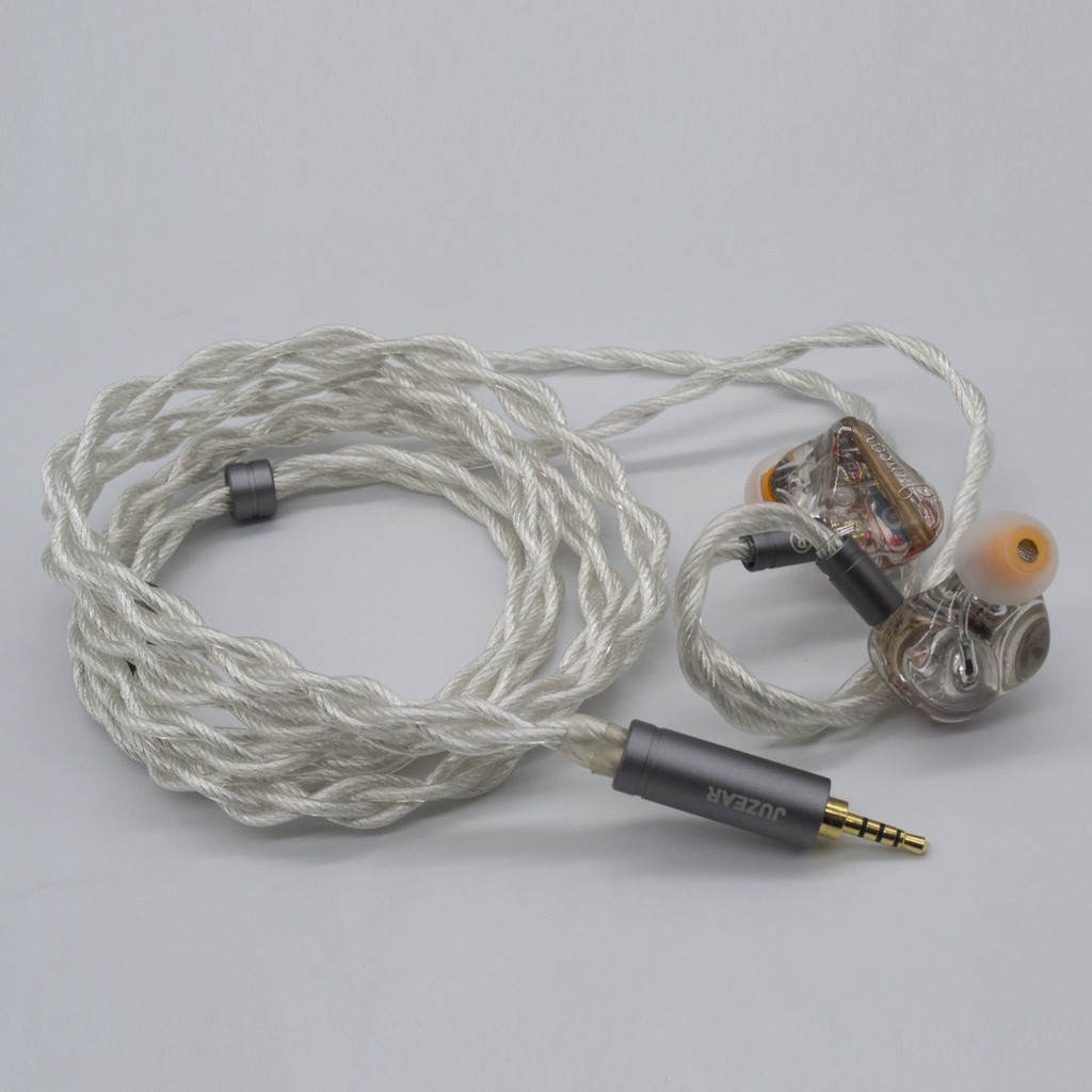 Juzear Cáp Limpid IEM 4Core 18 Awg 6N OFC Đồng Mạ Bạc 3.5 4.4mm Phích Cắm 2Pin Tai Nghe Nâng Cấp Cáp Bướm 41T