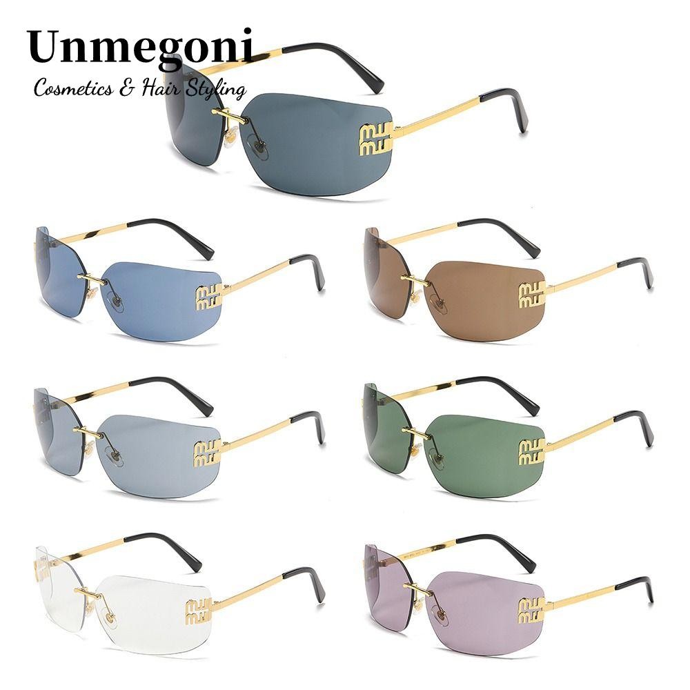 Kính râm một mảnh UNMEGONI, Kính râm vuông không vành cổ điển Gradient ...