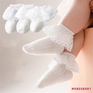 Mg-baby Bé Gái Tất Dễ Thương Ngọt Ngào Ren Viền Tất Mềm Nhẹ Chống Trơn Trượt Cho Thường Ngày