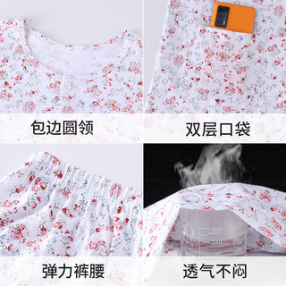 Nhà Quần Áo Cotton Nguyên Chất Bộ Đồ Ngủ Nữ Nửa Tay Cardigan Nút Trước Bà Già Vest Plus Kích Thước Bà Hoa MH01MHM