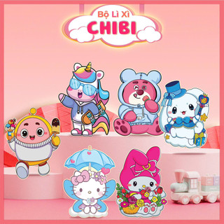 Set 30 cái lì xì chibi hoạt hình cho bé dễ thương, giấy cứng dạ quang dễ thương, bao lì xì tết HOT
