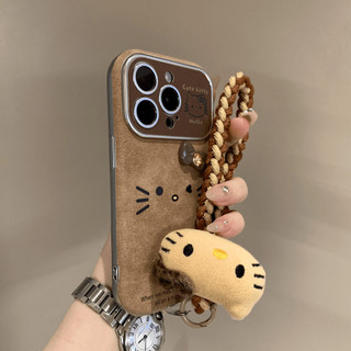 Ốp điện thoại hình dòng cửa sổ lớn sang trọng KT Cat cho iPhone16 15 14 13 12 Pro Max Vỏ bảo vệ camera chống sốc Vỏ lưng mềm