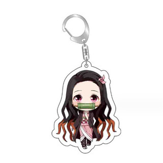 Móc Khóa acrylic Hai Mặt Phong Cách anime demon slayer tanjirou nezuko