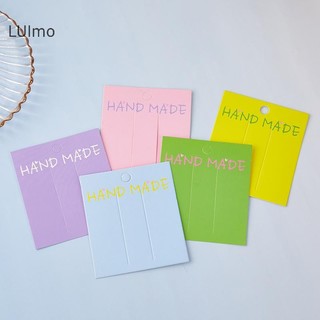 Luimo 50 Chiếc Dễ Thương Nhiều Màu Sắc Tông Trang Sức Bao Bì Túi Thẻ Giấy Kẹp Tóc Trang Sức Hiển Thị Thẻ DIY Phụ Kiện Tóc Bao Bì Thẻ SBS