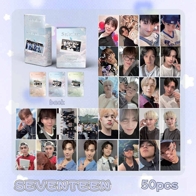 50-55 chiếc SEVENTEEN Laser Holographic LOMO Thẻ rơi hoa 17 LÀ PHẢI TẠI ĐÂY Joshua S.Coups Hoshi Mingyu JEONGHAN JUN The8 WORLDOO Photocards WOZI DK Hologram Bưu thiếp nhanh YM