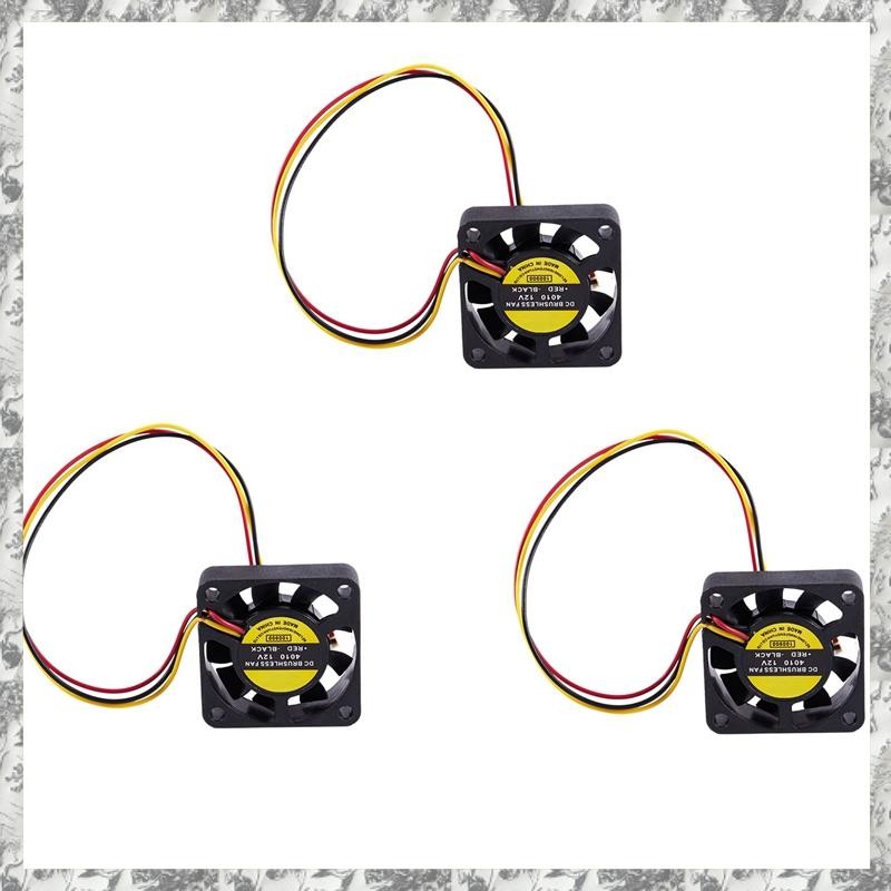 [D E O K] 3 Quạt làm mát máy tính PC không chổi than 40mm x 40mm x 10mm 3Pin 12V DC Shopee