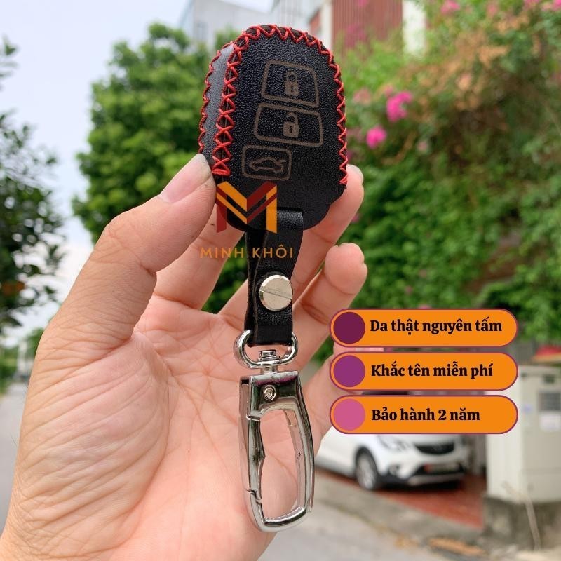 Bao Da Chìa Khóa Ô tô Toyota Vios E 19-21, E&G 14-18, Da Nhập Khẩu, Khâu thủ công