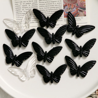 Dark Series mô phỏng nổi bật lỗ thẳng bướm diy phụ kiện Acrylic Bông tai kẹp tóc vỏ điện thoại vật liệu bán buôn