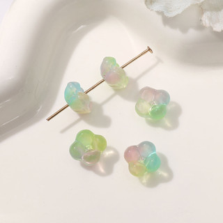 Nhỏ Tươi Bán Trong Suốt Màu Gradient Bốn Lá Cỏ Ba Lá Osmanthus Thủy Tinh Hoa Nhỏ Rời Hạt Đính Hạt Tự Làm Vòng Tay Nữ