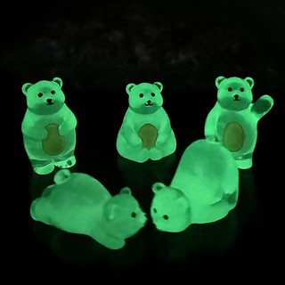 [tuyi mù] 1Pc Dạ Quang Gấu Bắc Cực Bức Tượng Nhỏ Phát Sáng Trong Bóng Tối Gấu Bắc Cực DIY Nhà Búp Bê Chậu Phong Cảnh Micro {đồng chơi}