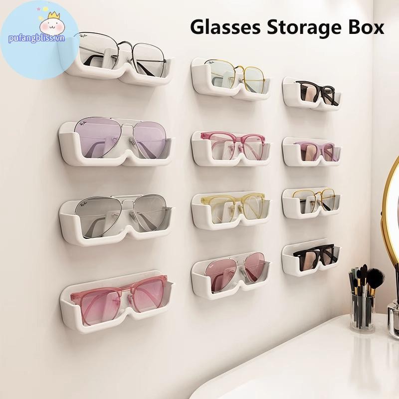 Pufangbliss 1 Chiếc Kính Mắt Sắp Xếp Giá Treo Tường Kính Chống Nắng Hiển Thị Giá Đỡ Tủ Quần Áo Trang Trí Hộp Bảo Quản Kính Mát Tổ Chức VN