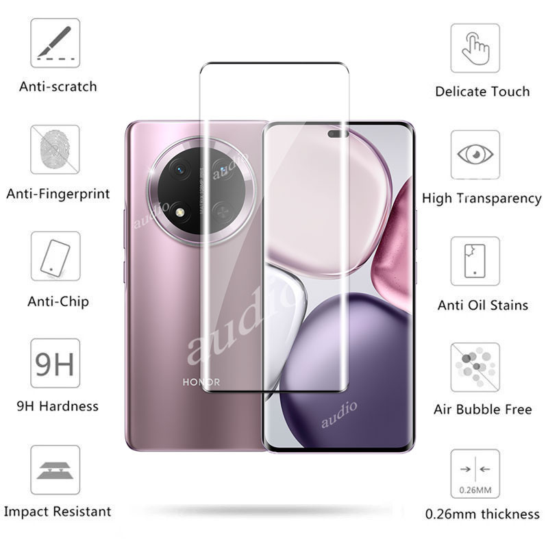 Honor X9C 5G 2in1 Kính cường lực bảo vệ màn hình 3D uốn nóng cho Honor X9C HonorX9C 5G 2024 Bảo vệ màn hình Phim ống kính HD cho Honor X9C X9C HonorX9C 5G Phim bảo vệ màn hình