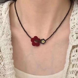 NICE Vòng cổ vòng cổ hoa hạt thủy tinh thủ công độc đáo có chi tiết