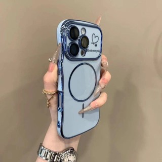 Ốp Điện Thoại Tình Yêu Từ Tính Mạ Điện Sang Trọng Cho iPhone16 15 14 13 12 11 Pro Max Bảo Vệ Camera Chống Sốc Silicon Mềm Ốp Lưng