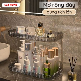 Kệ Đựng Mỹ Phẩm 2 Tầng LuxHome Mica Trong Suốt  Cao Cấp, Kệ Để Bàn Trang Điểm Nhà Tắm Sang Trọng