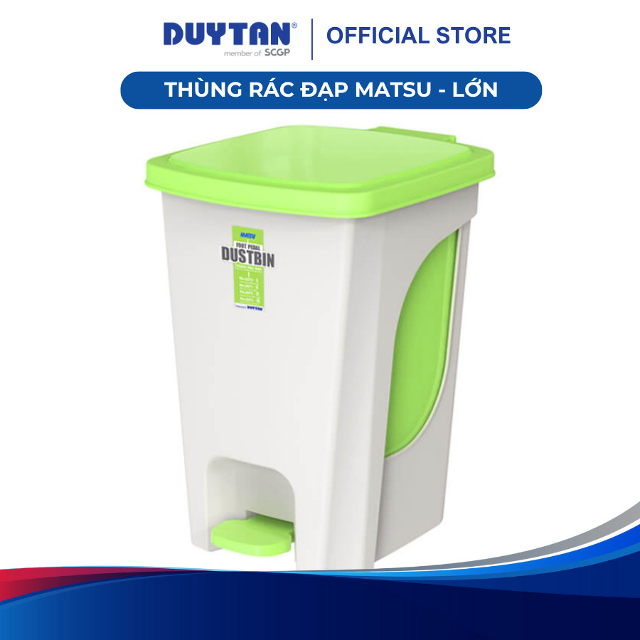 Thùng rác đạp Matsu lớn DUY TÂN nhựa PP, có xô rác trong, tiện lợi sử ...