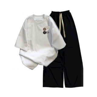 Tổng hợp các sét bộ quần ống rộng chun hách dáng+mix áo phông Form rộng cotton - LUCKY-