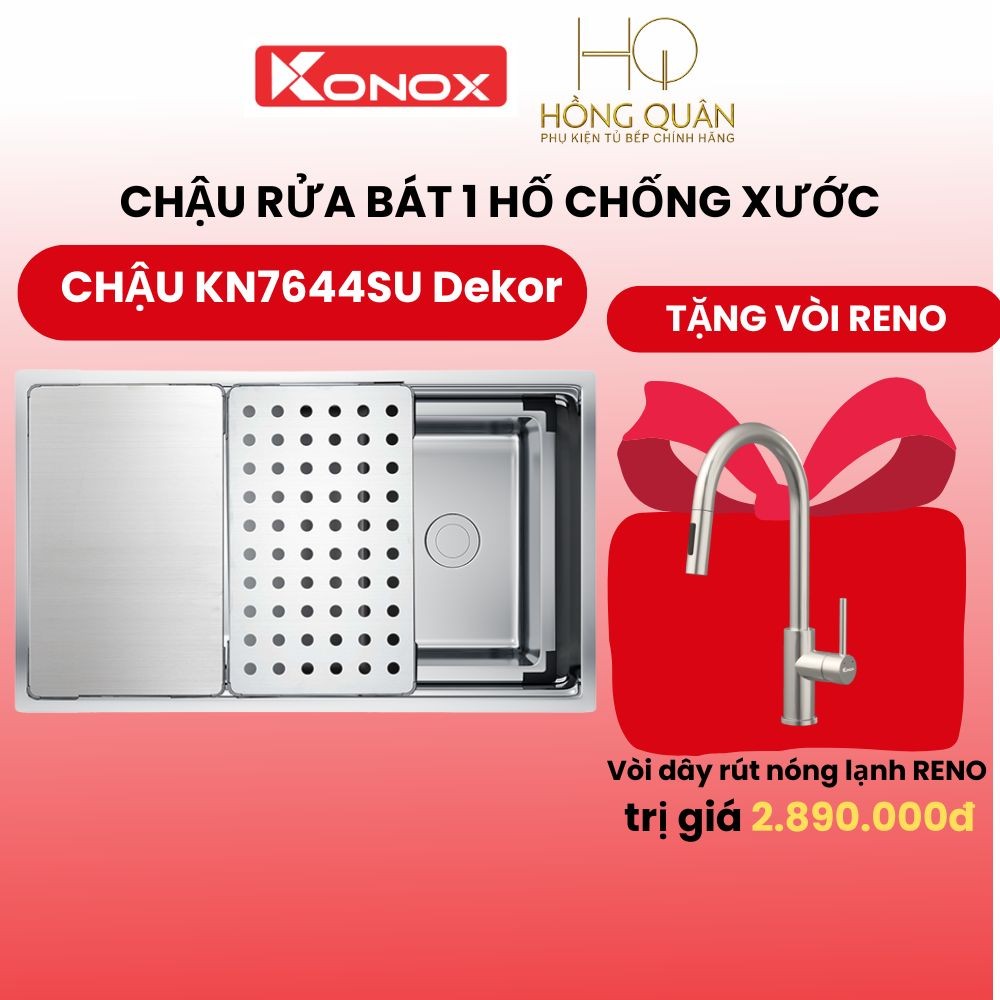 Tặng vòi Reno -Chậu rửa bát chống xước KN7644SU Dekor CHÍNH HÃNG KONOX ...