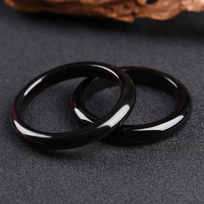 Vòng tay nam nữ tinh tế đa kích thước obsidian tự nhiên