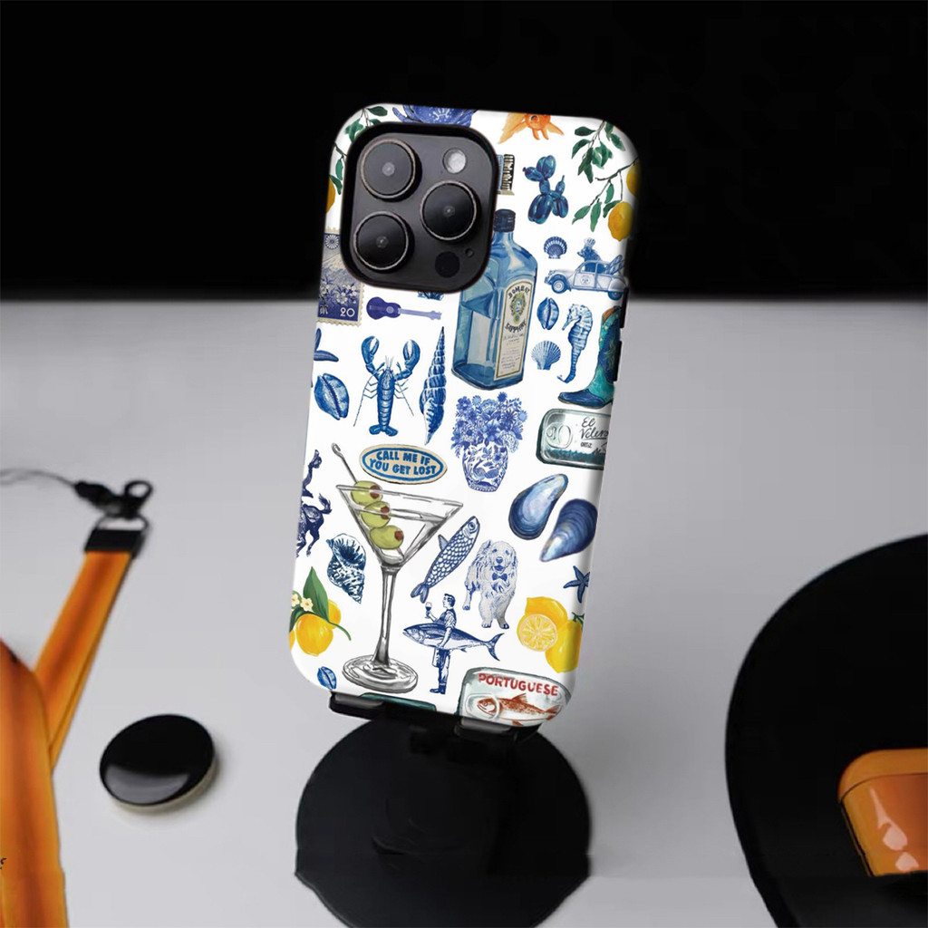 Ốp Điện Thoại Giấy Dán Tường Mùa Hè Cho iPhone16PM 15ProMax 11Pro 12MINI SAMSUNG S22 / 23 / 24 / 25 13plus 7 / 8 SE XS XR Vỏ Cứng Bóng