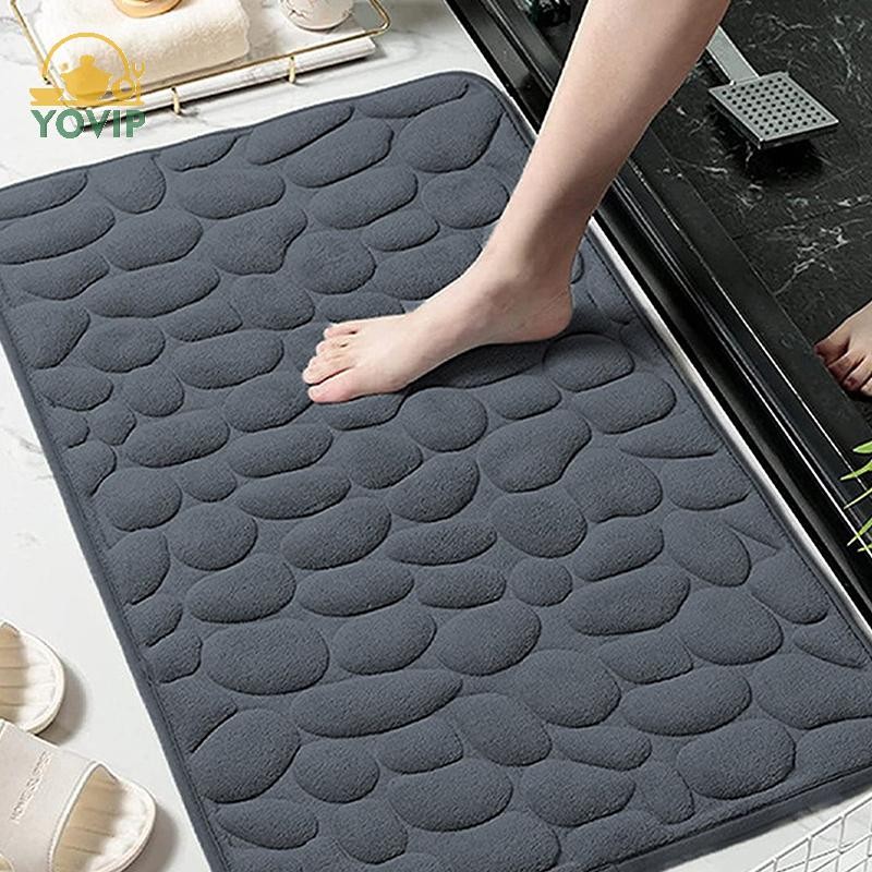 YOVIP Thảm cửa đá cuội dập nổi, chống trơn trượt, dùng cho phòng tắm VN