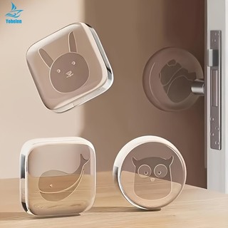 Bộ chặn cửa silicon 6 gói - Ốp lưng cao su trong suốt có lớp hoàn thiện bằng nhựa mờ, các loại thiết kế động vật để gắn tường, đệm chống va chạm cho cửa ra vào và tủ lạnh