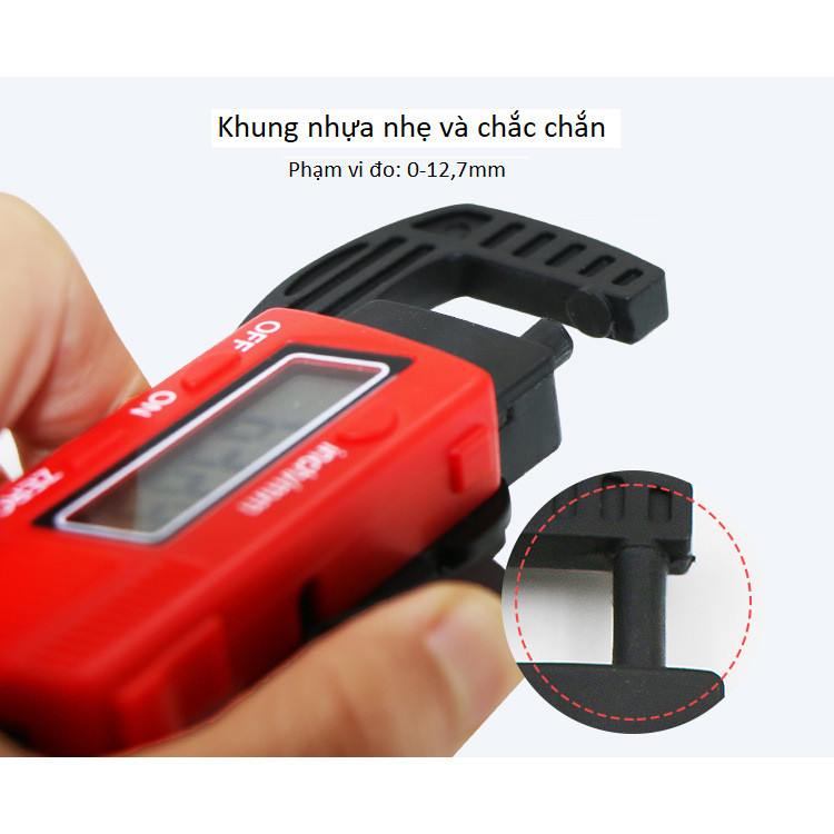 【24H】 Thước Panme Điện Tử 0-12.7mm Mini Đo Độ Dày Siêu Nhỏ Màn Hình Số LCD Dễ Đọc Tiện Lợi