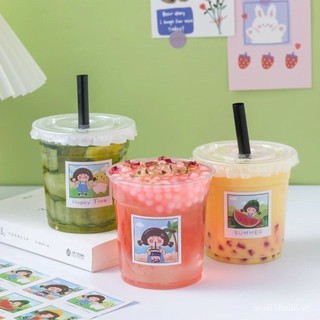 Cùng Phong Cách Bột Đá Dày Đóng Gói Cốc 500ml Dudu Cup Dùng Một Lần Fat Cup Trong Suốt Takeaway Sữa Trà Cốc CX4N
