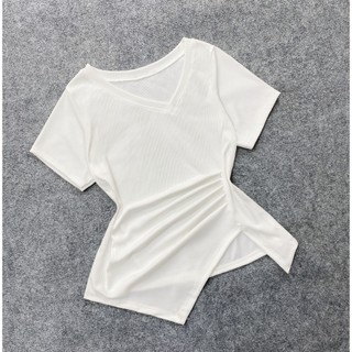 Áo Thun Bigsize Nữ Áo Kiểu Cổ V Nhún Eo Tôn Dáng Chất Thun Tăm Co Giãn G265