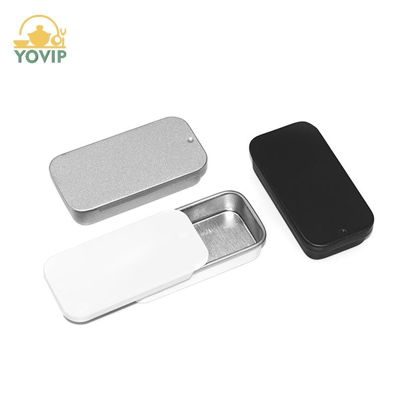 YOVIP Kim Loại Hình Chữ Nhật Rỗng Hộp Thiếc Thiếc Đẩy Kẹo Hộp Đựng Thuốc Hộp Bảo Quản VN