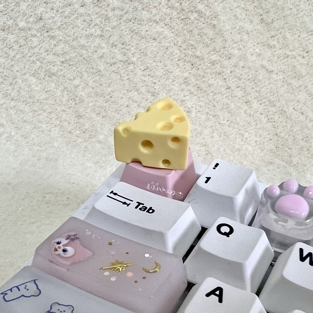 Keycap Dễ Thương Trục Chữ Thập Cơ Keycap oem Chiều Cao R4 Bổ Sung Độc Đáo Cheeseburger Trứng Nướng Ba Chiều / llko