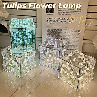 Đèn Gương Nghệ Thuật Handmade - Họa Tiết Hoa Tinh Xảo, Ánh Sáng Dịu Nhẹ, Phù Hợp Trang Trí Nội Thất