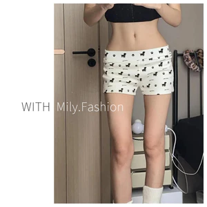 Milyfashion Quần Short Mùa Hè In Hình Chú Chó Con Dễ Thương - Low-Waist Slim Fit