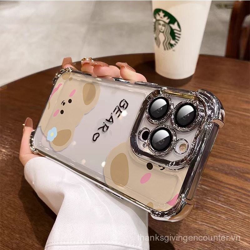 Ốp Lưng Gấu Hoa 3 In1 Cho Oneplus Ace 3 Pro 3V Ace 2 Pro Racing 11 12 12R Oneplus Ace3Pro Ốp Lưng Điện Thoại Mềm Chống Rơi Vỏ Bảo Vệ Dễ Thương UE9G 1EGZ