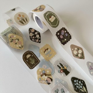 Washi tape mùa xuân Rabbit Flower Story Yier cắt viền chiết 1M