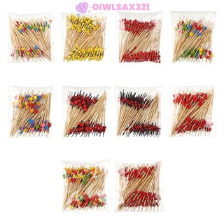 OIWLSAX321 100 Chiếc Que Trái Cây Dùng Một Lần Salad Sandwich Tăm Cupcake Trái Cây Nĩa Salad Rau Que Handmade Tăm
