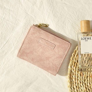 AllGIFT Ví Ngắn, Ví Dây Kéo Màu Trơn Nhỏ, Ví Da Dung Tích Lớn Retro Nữ