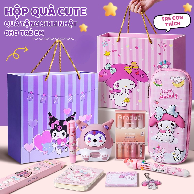 Set Quà Tặng Đồ Dùng Học Tập Cute - Bộ Văn Phòng Phẩm Đáng Yêu Cho Bé, Giúp Con Yêu Thích Học Tập