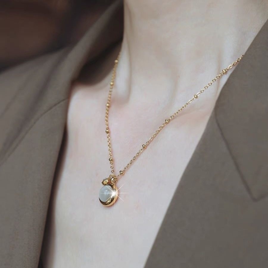 Vòng cổ opal thời trang cho nữ với mặt dây chuyền nhân vật phúc lộc hai mặt độc đáo