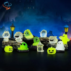 Hoạt Hình Dạ Quang Halloween Bí Ngô Ma Đồ Trang Trí Nhỏ Sáng Tạo Nhựa Thủ Công Mô Hình Sáng Tạo DIY Trang Trí Nhà Cửa Phụ Kiện VN