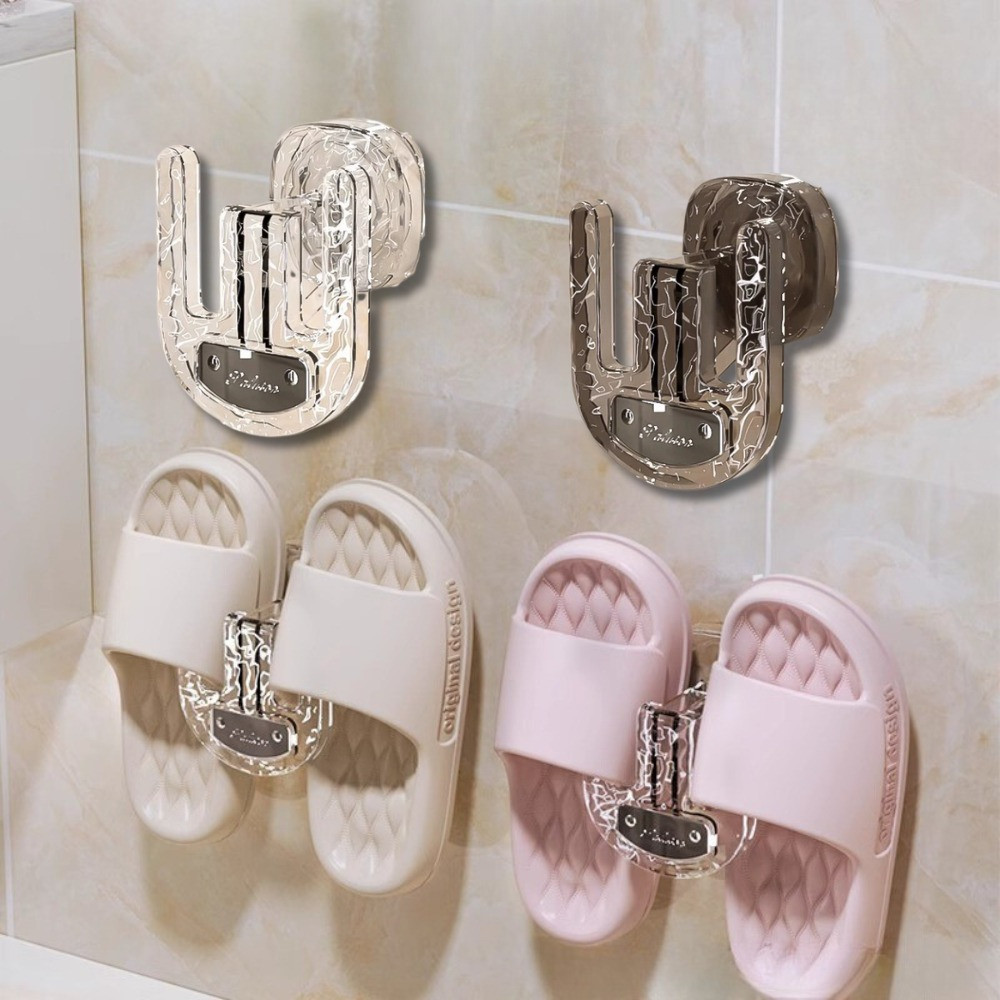 Móc Treo Dép Gắn Tường Hút Chân Không, Móc Treo Dép Dán Tường Trong Suốt Thiết Kế Nhỏ Gọn Tiện Lợi